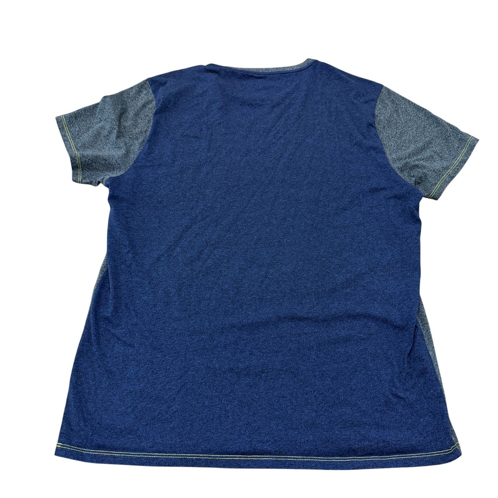 Bombas Mens Large Gray Blue Athletic T Shirt Performance Tee Colorblock Tee